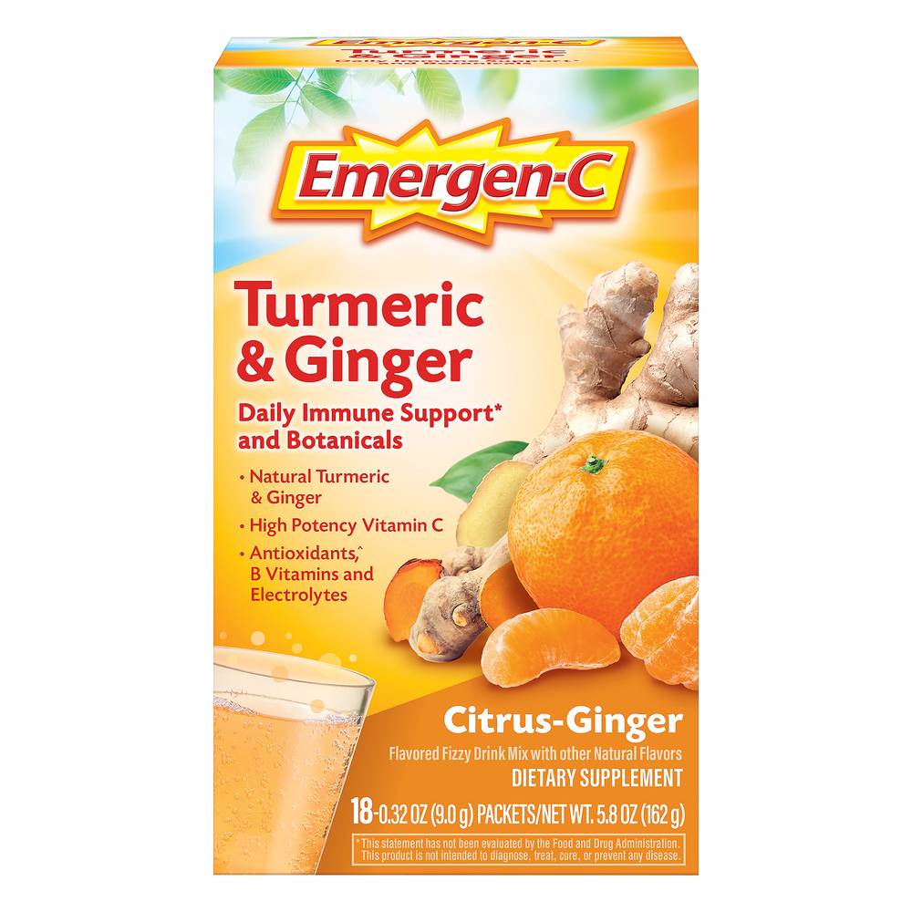 Emergen-C Turmeric & Ginger Citrus Supplement (18 ct)