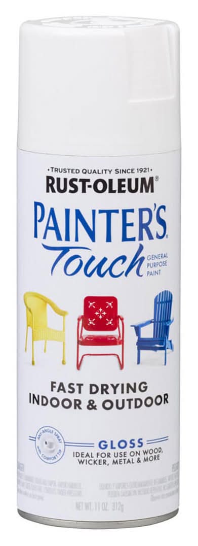 Rust-Oleum Painter's Touch Fast Drying Indoor & Outdoor Gloss Spray, White (11 oz)