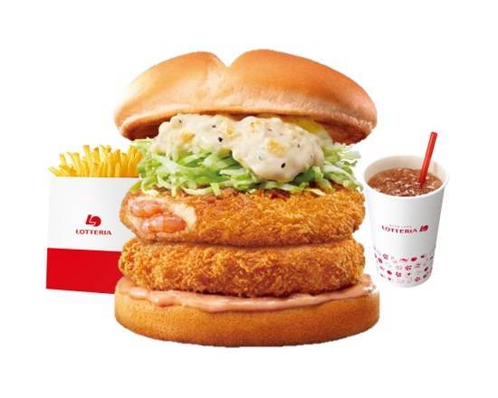 【セッ��ト】ダブルエビバーガー Double Shrimp Burger Set