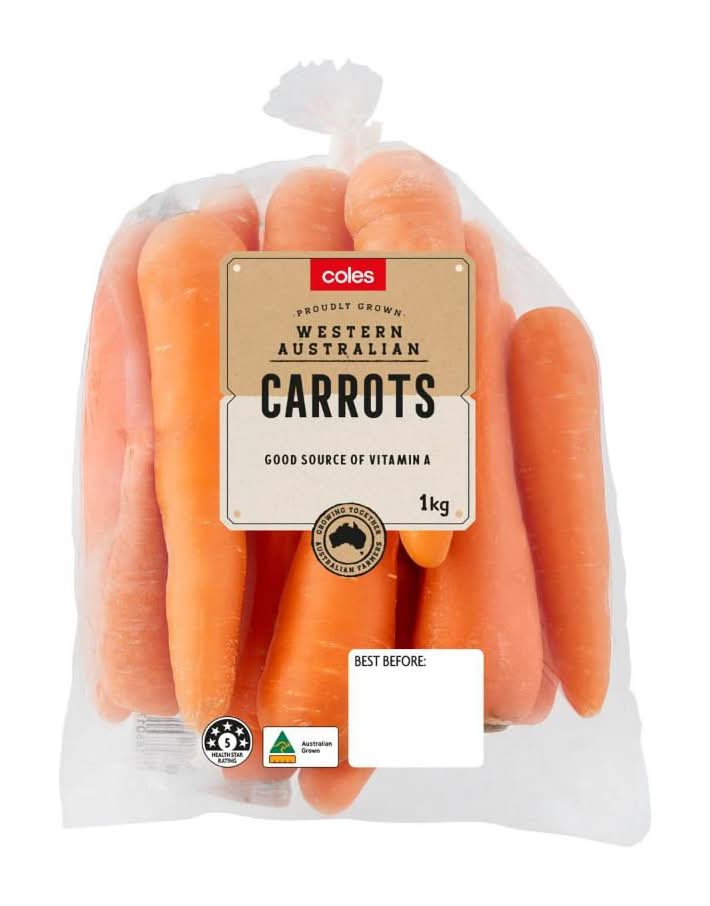 Coles Carrots Prepacked 1kg