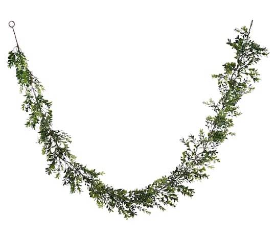 Ashland 6Ft Boxwood Garland, Dark Green