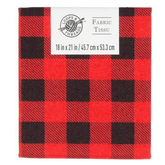 Loops & Threads Buffalo Plaid Cotton Fabric, Red & Black