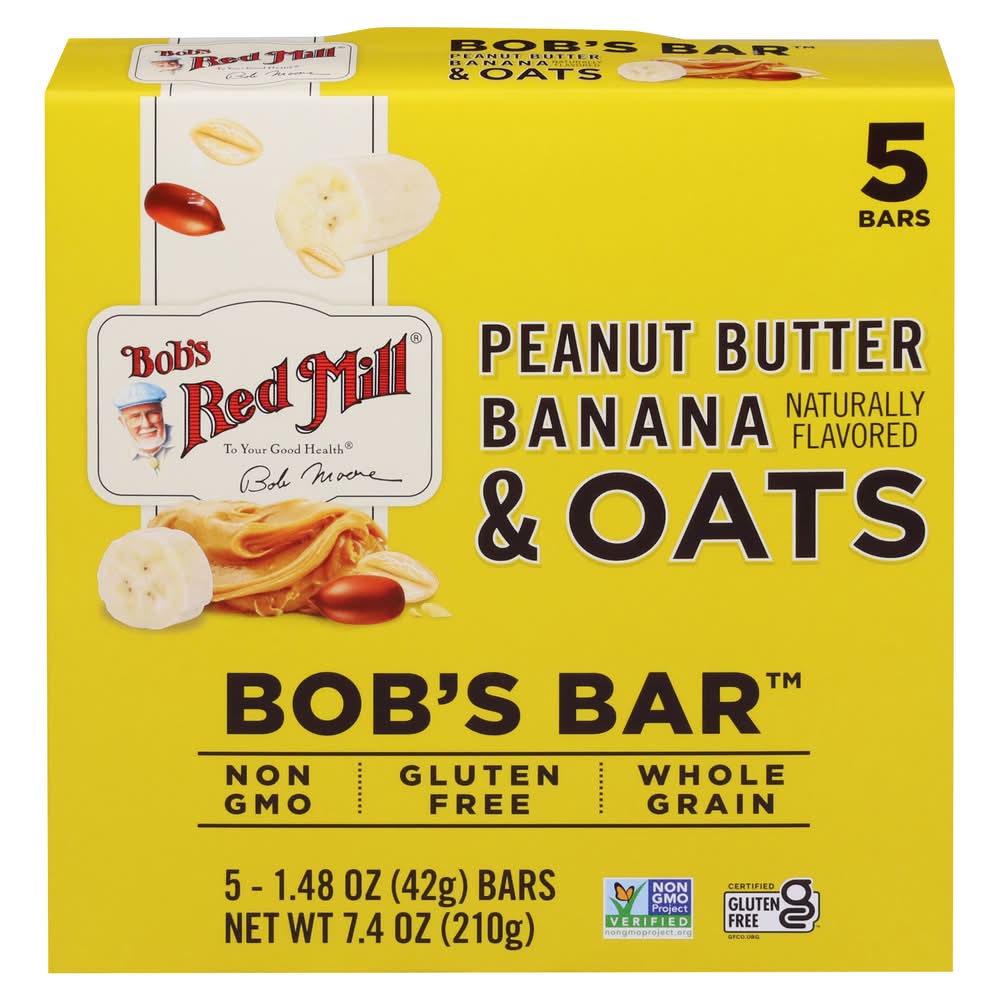 Bob's Red Mill Bob's Bar Gluten Free Peanut Butter & Oats, Banana (1.48 oz, 5 ct)