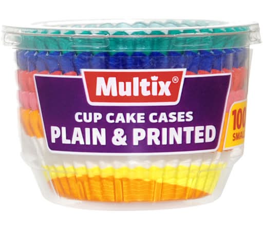 Multix Plain & Printed Cup Cake Cases (100 pack)