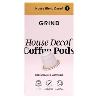 Grind 10 Decaf Blend Home Compostable Coffee Pods 52g