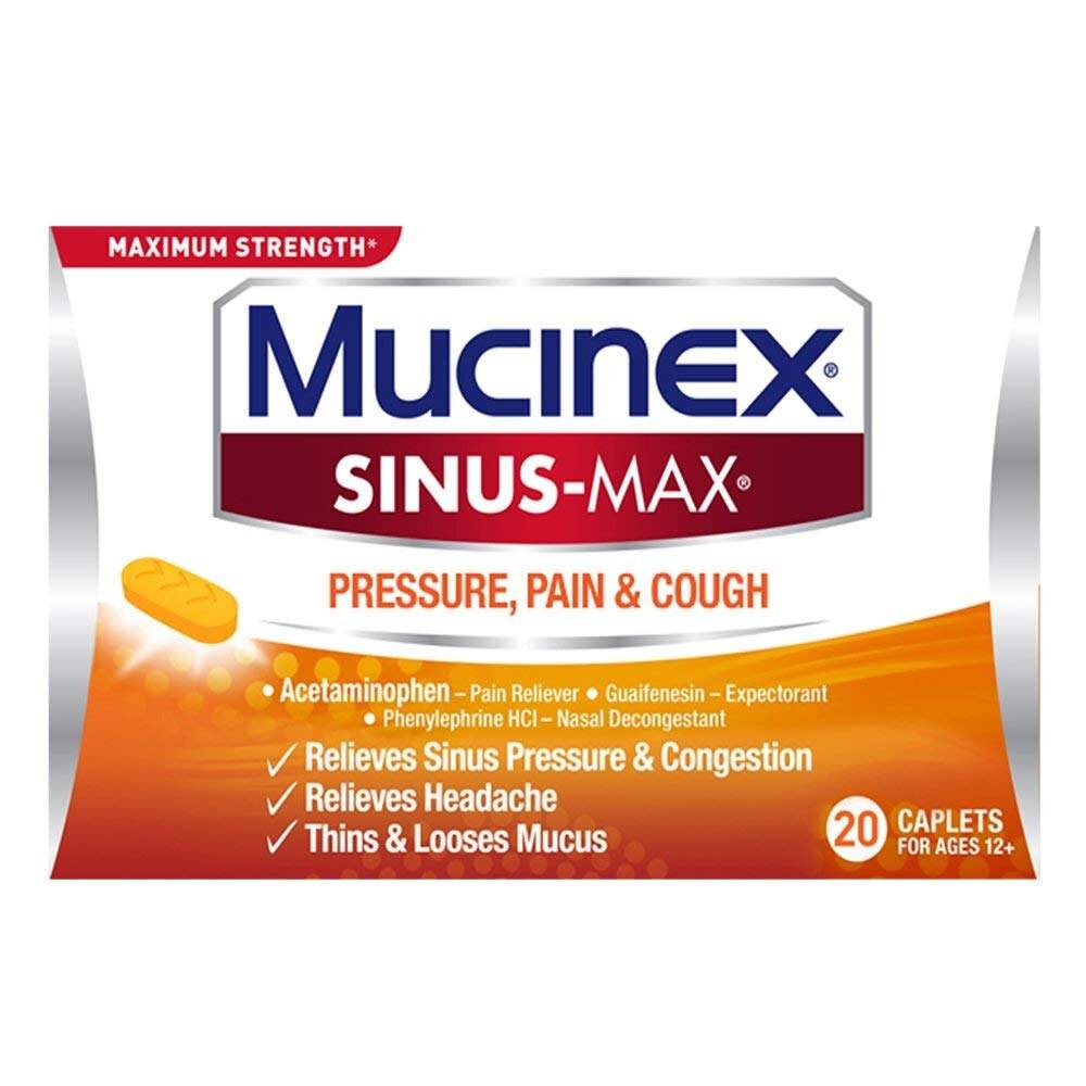 Mucinex Sinus-Max For Pressure, Pain & Cough, 20 Ct