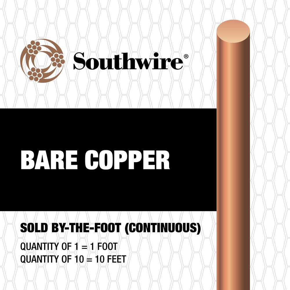 Southwire 4-Gauge Solid Soft Drawn Copper Bare Wire (By-the-foot) | 10644302