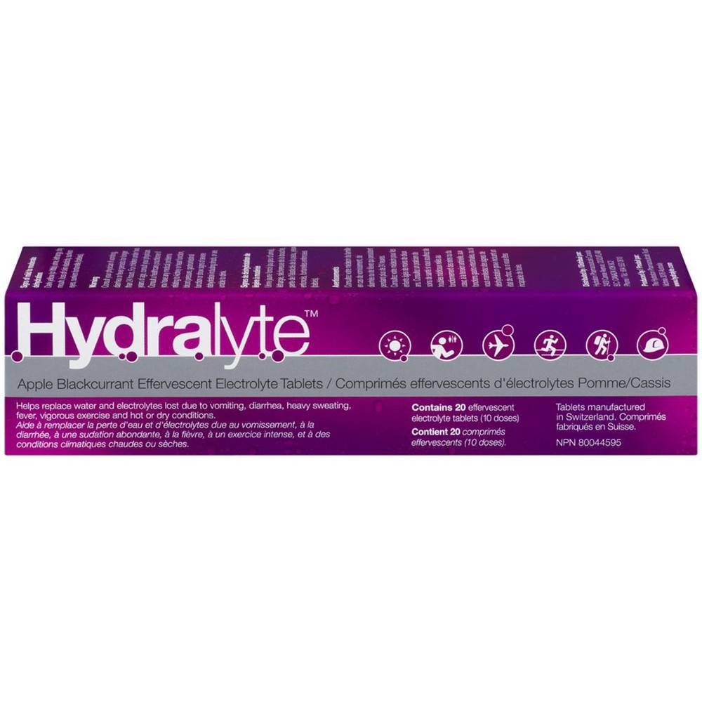 Hydralyte Apple Blackcurrant Effervescent Electrolyte Tablets (10 g)