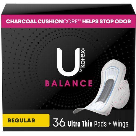 U by Kotex Balance Ultra Thin Pads With Wings Regular
