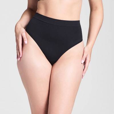 ASSETS by SPANX Women's All Around Smoothers Thong - Black M: Medium Control Top, Tummy Slimming Shapewear