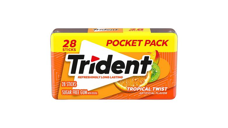 Trident Tropical Twist Sugar Free Gum, 28 Piece