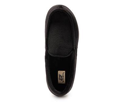 Dearfoams Men's Moccasin Slipper, Black (2 ct)