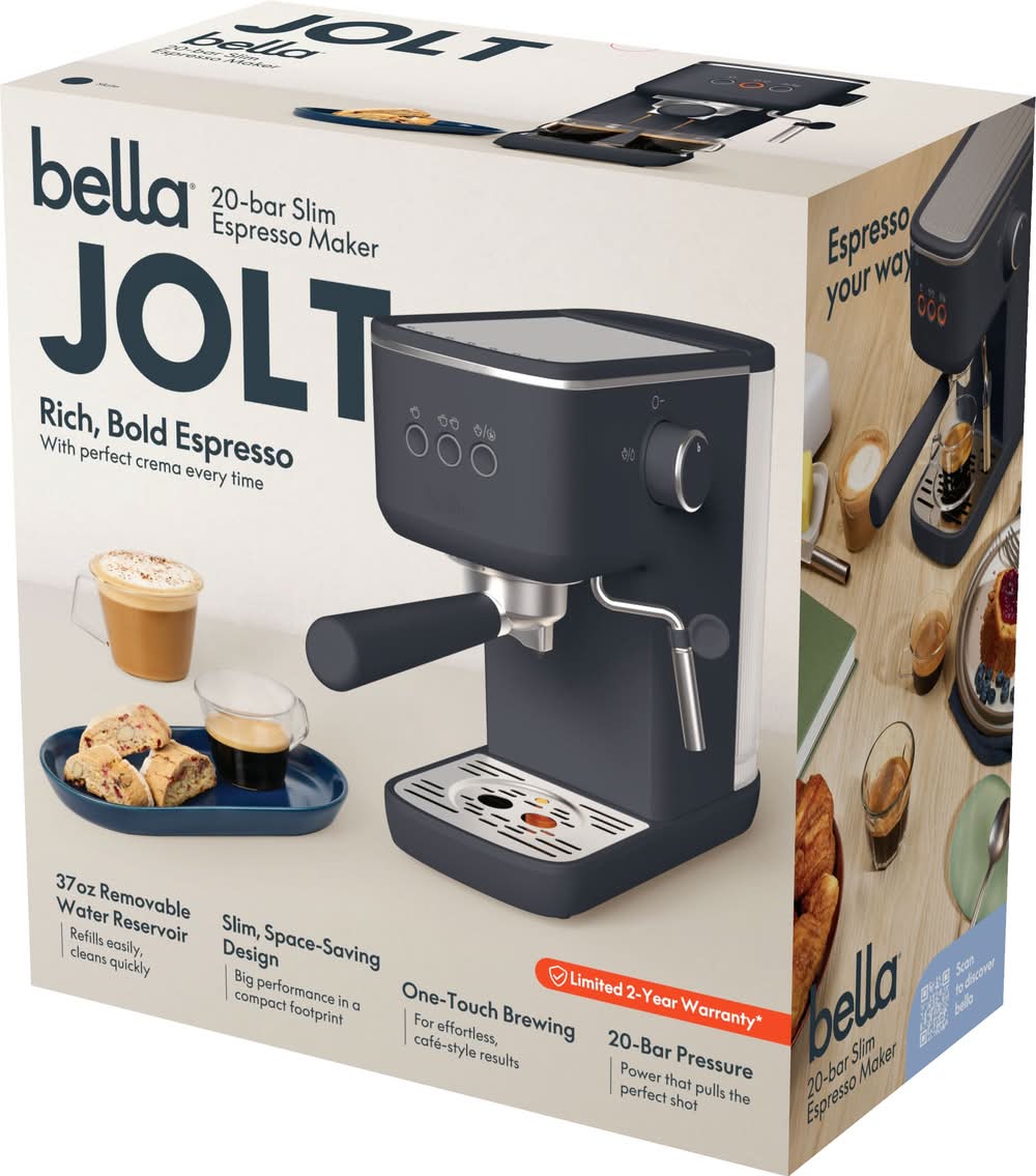 Bella - JOLT 20-Bar Slim Espresso Maker - Slate
