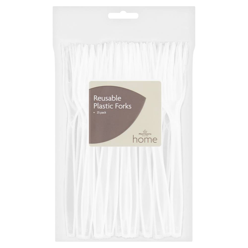 Morrisons Home Reusable Plastic Forks (25 pack)