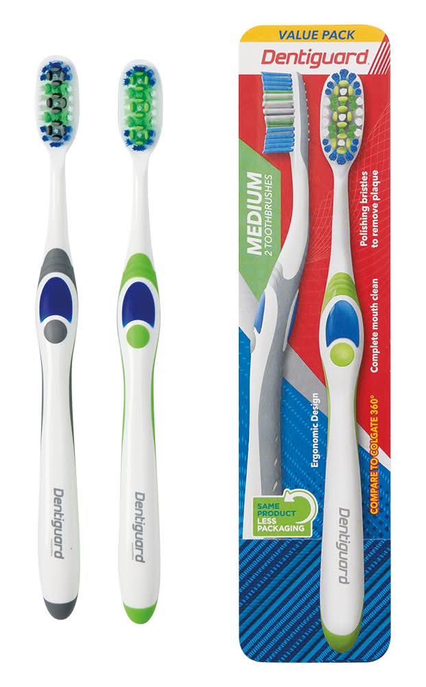 Dentiguard Premium Toothbrushes Value pack, M (2 ct)
