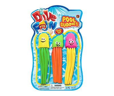 Dive Fun 3-Piece Pool Buddies Pack - Colors May Vary