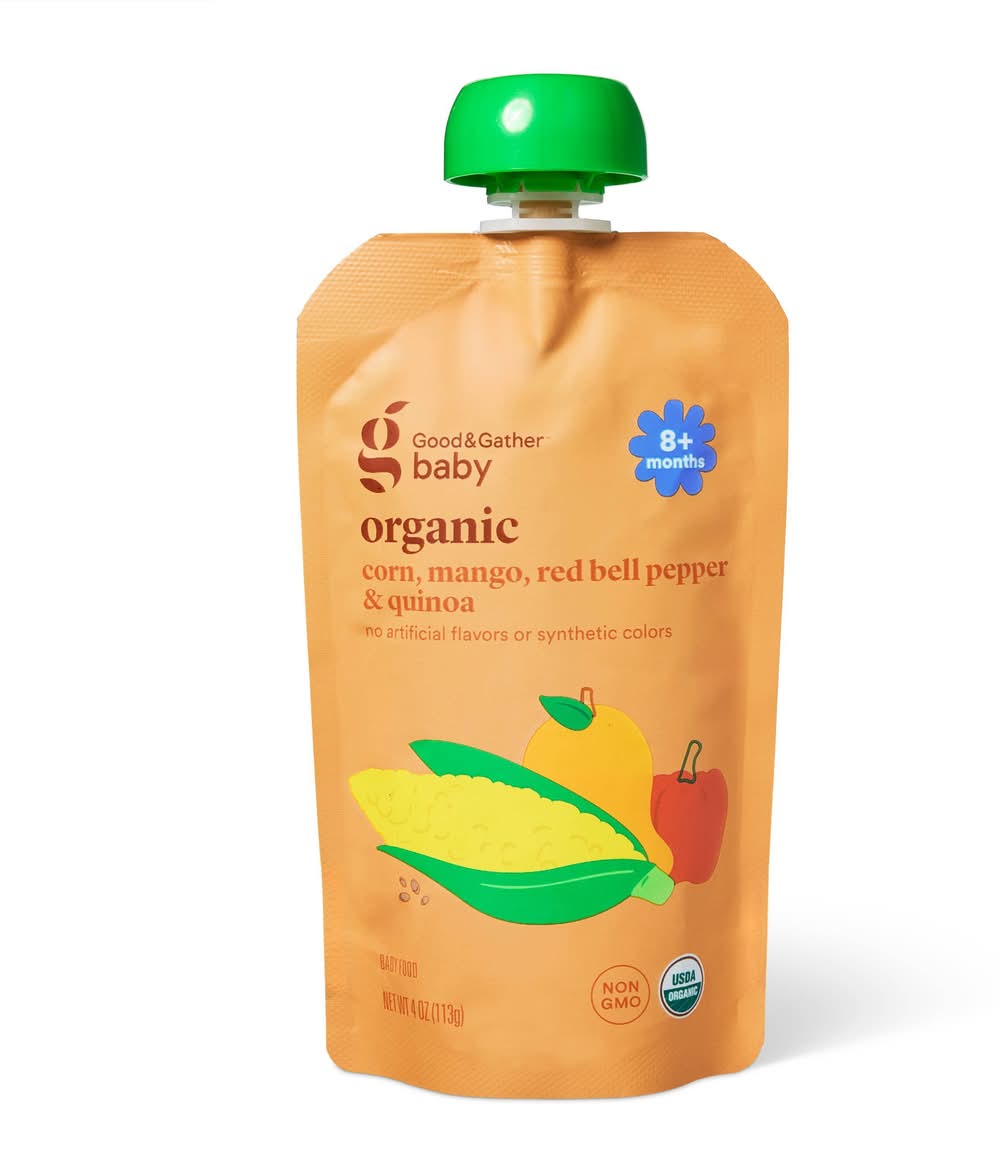 Good & Gather Organic Baby Food, Corn-Mango-Red Bell Pepper-Quinoa, 8+ Months (4 oz)