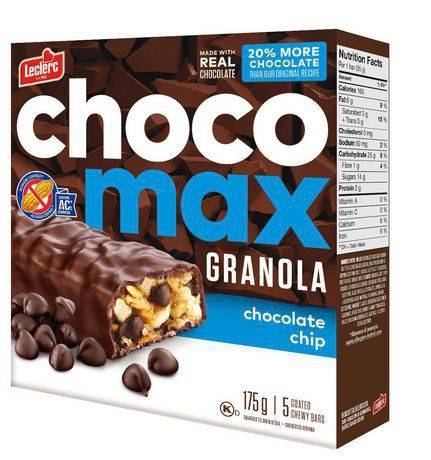 Leclerc granola brisures de chocolat chocomax (175 g) - chocomax granola chocolate chip bars (175 g)