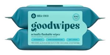 Goodwipes Flushable Personal Wipes, Shea-Coco, 6.25x8.25 in (2 x 50 ct)
