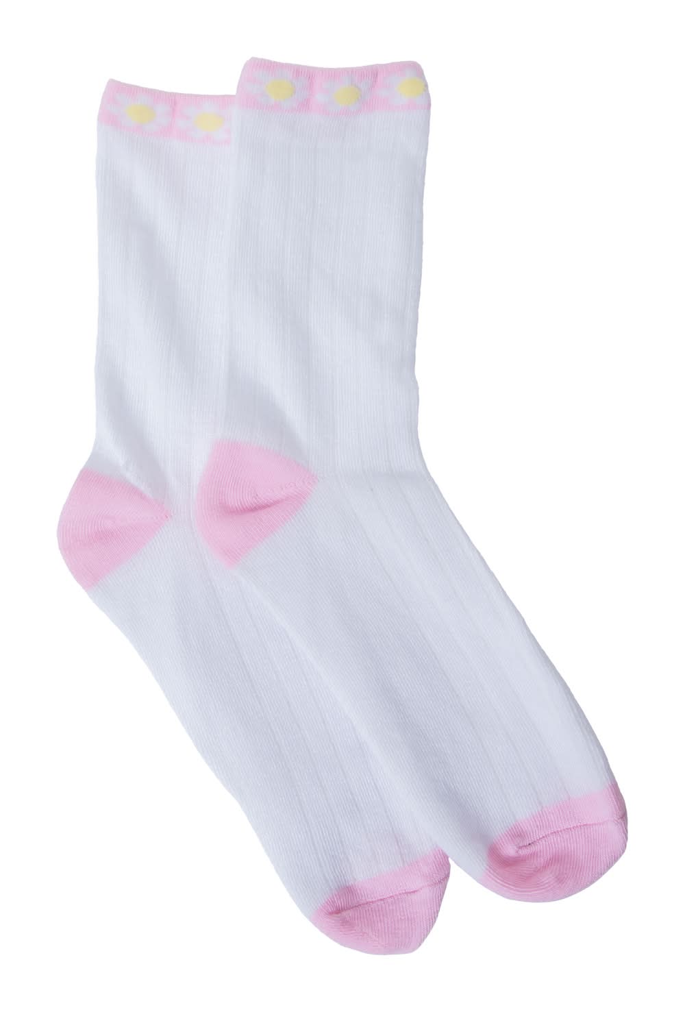 Ladies Daisy Crew Socks 1-Pair