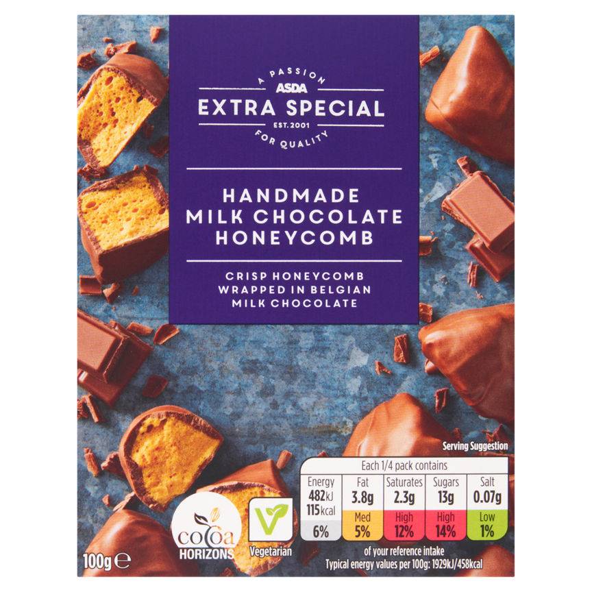 ASDA Extra Special Handmade Milk Chocolate Honeycomb (100g)