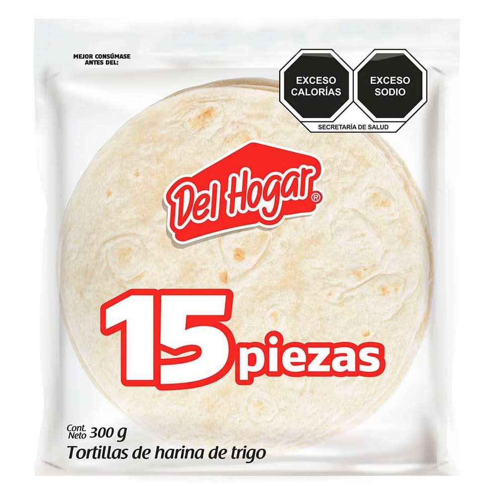 Del Hogar · Tortillas de harina de trigo (15 un)