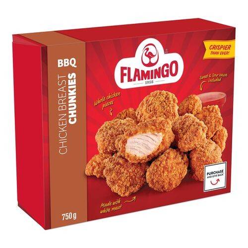 Flamingo bouchées de poulet bbq assaisonée (750 g) - breaded fully cooked bbq chicken breast chunkies (750 g)