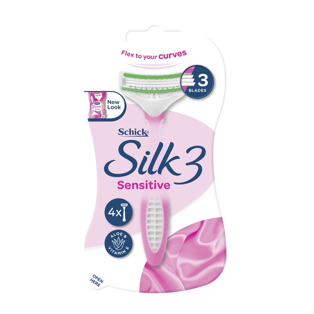 Schick Silk 3 Sensitive Disposable Razor (4 pack)