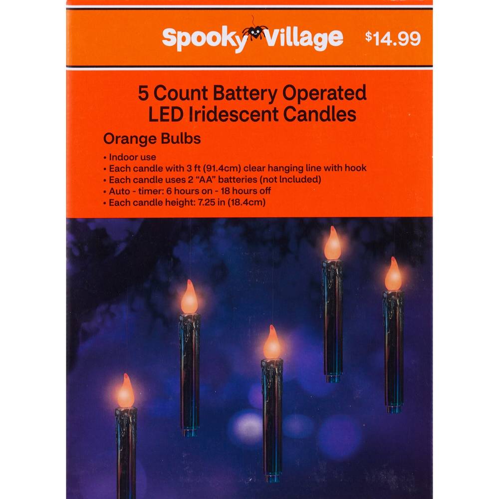 Spooky Village LED Iridescent Candles, 5 ct