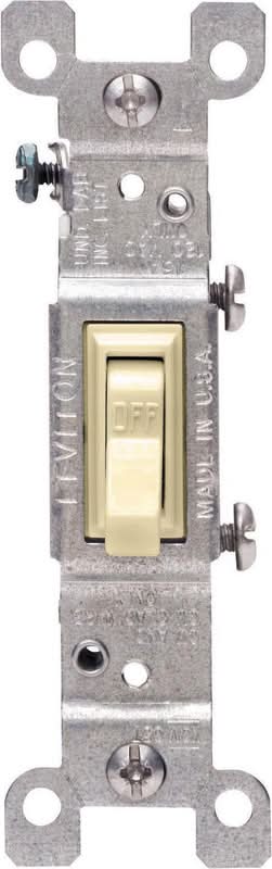 Leviton 15 Amps Single Pole Toggle Ac Quiet Switch Ivory 10 Pk