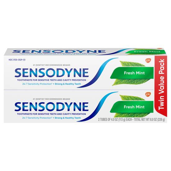 Sensodyne Twin pack Fresh Mint Sensitive Toothpaste (2 x 4 oz)