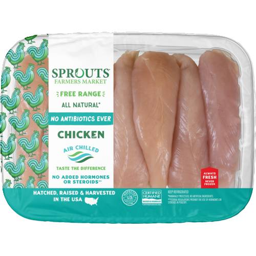 Sprouts Boneless Skinless Chicken Breast Tenders No Antibiotics Ever (Avg. 1.25lb)