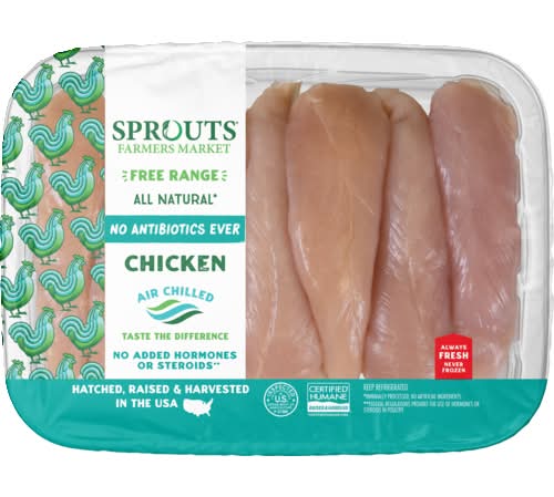 Sprouts Boneless Skinless Chicken Breast Tenders No Antibiotics Ever (Avg. 1.25lb)