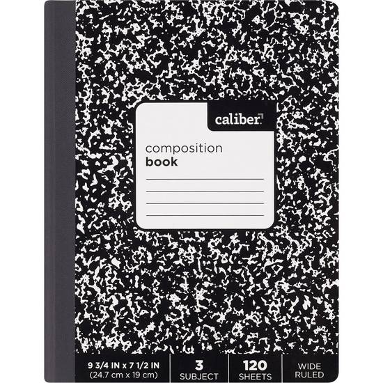 Caliber 3 Subject Composition Book Wide Ruled, 9.5in x 7.5in