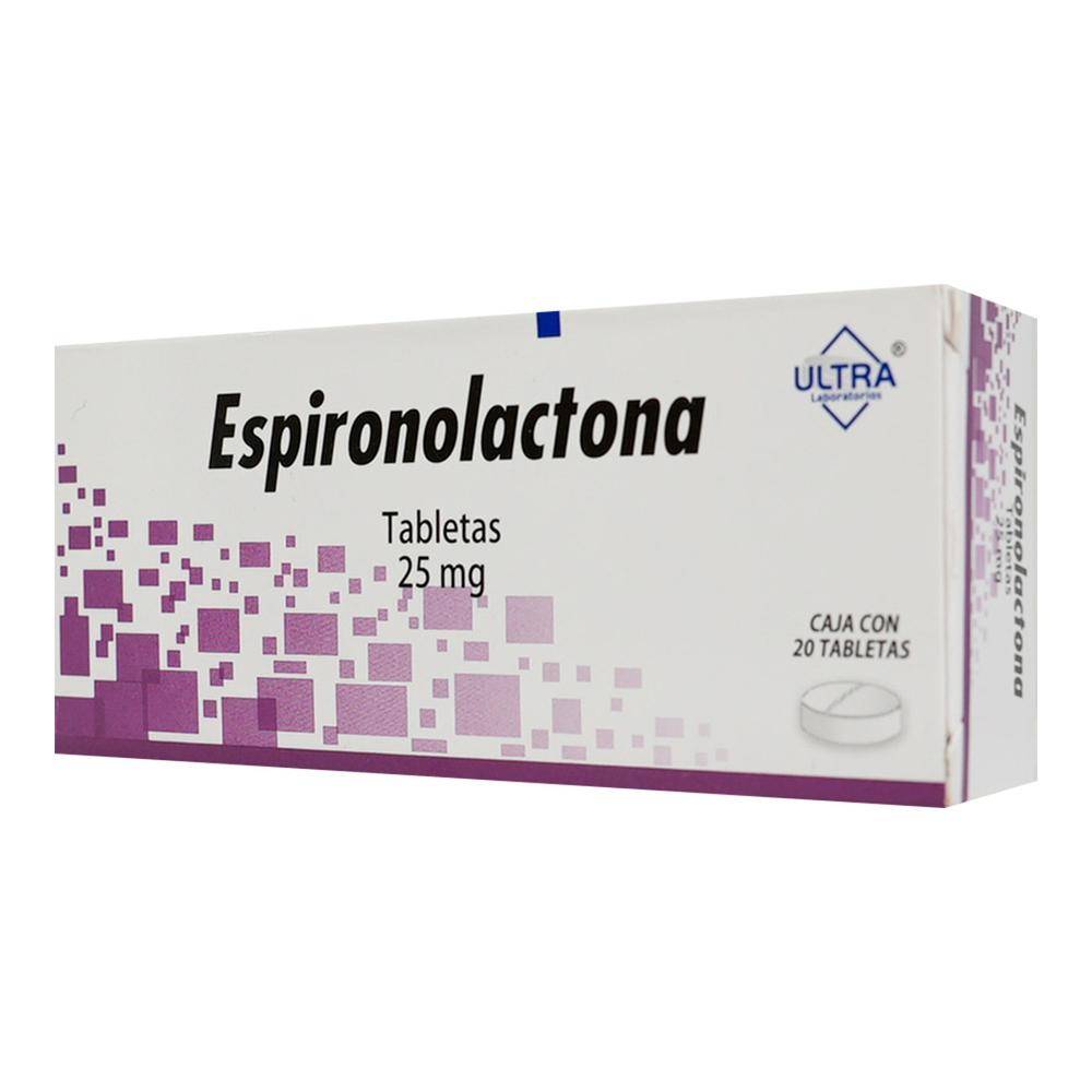 Ultra laboratorios espironolactona tabletas 25 mg (caja 20 piezas)