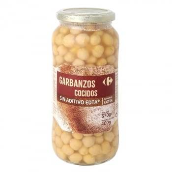 Garbanzos cocidos categoría extra Carrefour 400 g.