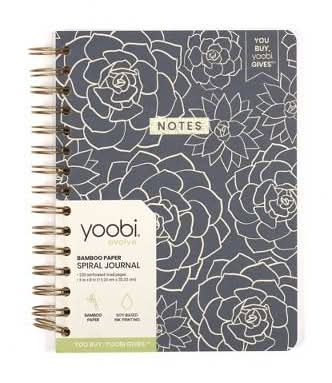 Yoobi Bamboo Paper Spiral Journal, 6x8 in