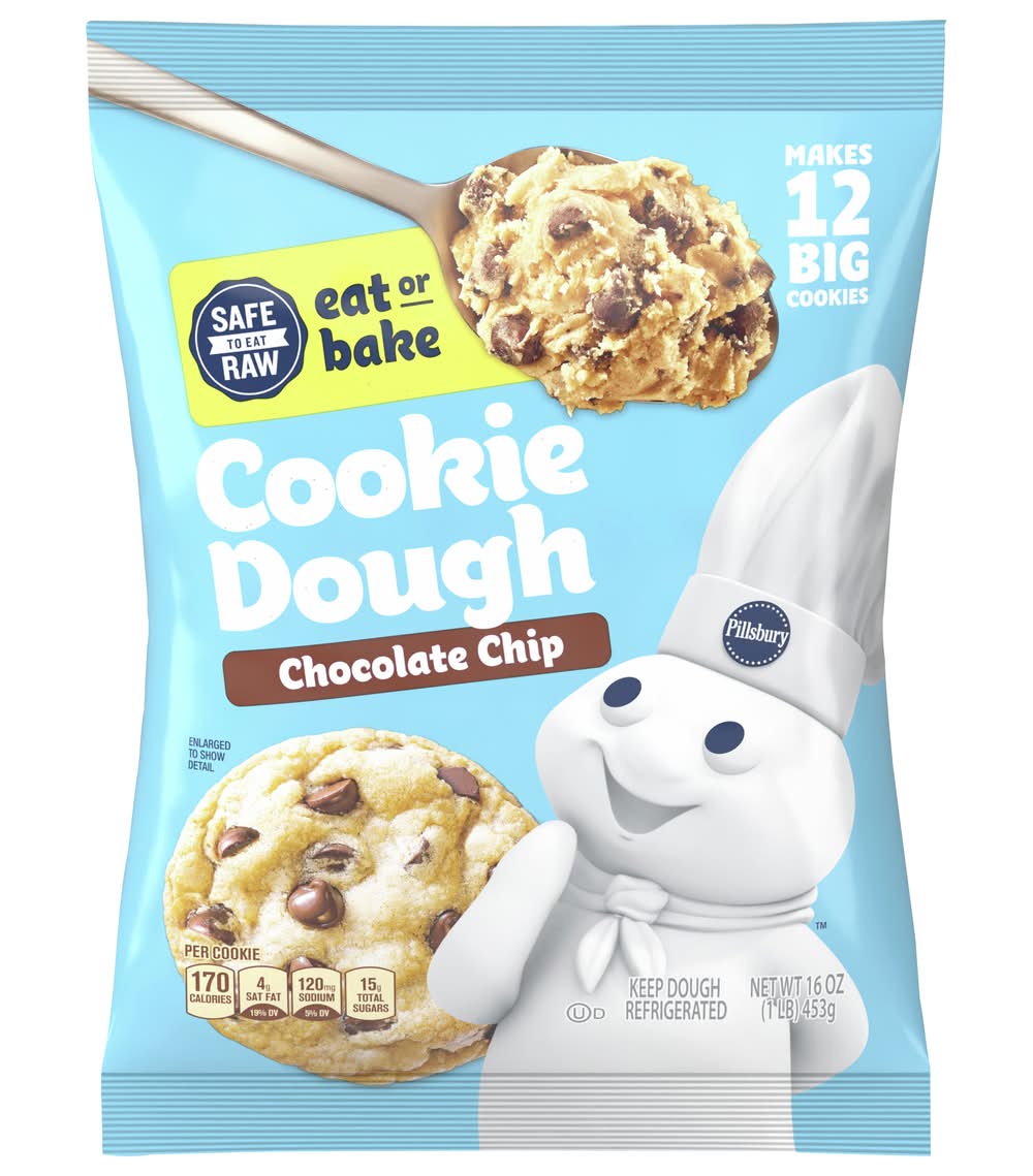 Pillsbury Eat or Bake Refrigerated Cookie Dough, Chocolate Chip (16 oz)