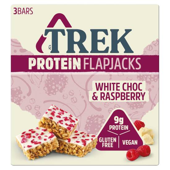 Trek White Choc & Raspberry Protein Flapjacks (3 ct)