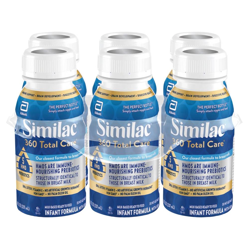 Similac 360 Total Care Ready To Feed Milk-Based Infant Formula (6 x 8 fl oz)