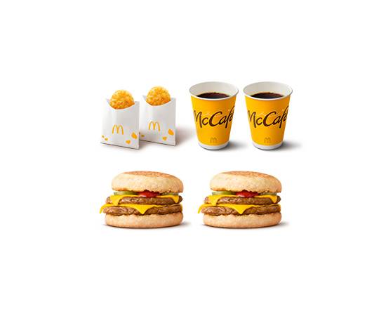 朝マックで！いまだけダブチ　デリバリーセット Morning Double Cheeseburger Delivery Set