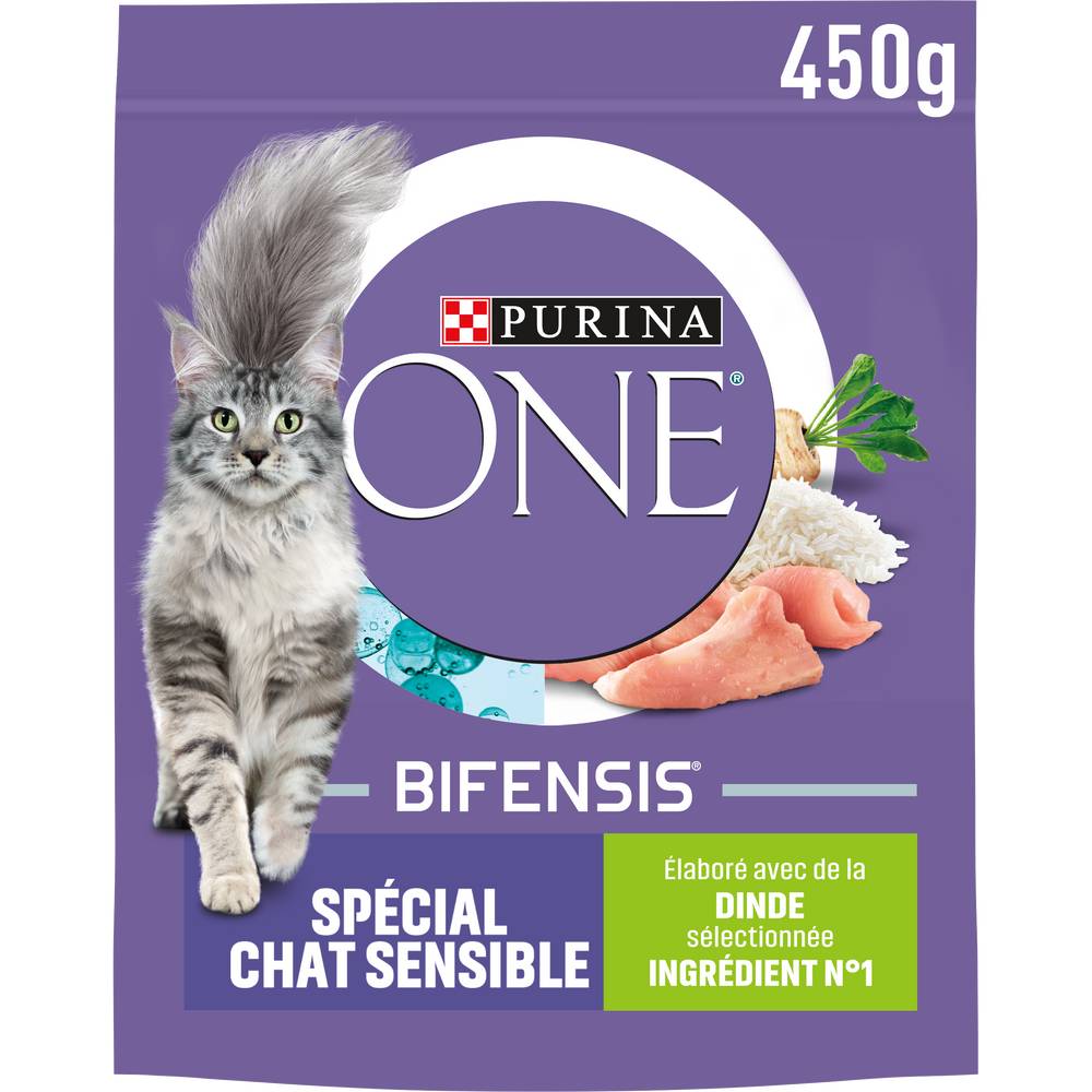 Purina One - Bifensis croquettes pour chat sensible à la dinde (450g)