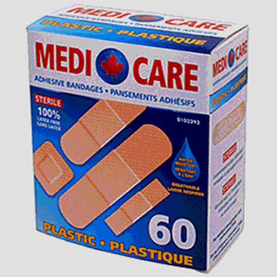 Medi Care Plastic Bandages, 60Pc (Asst.)