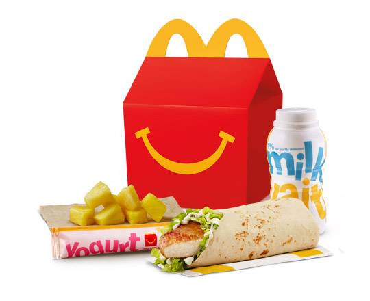 Happy Meal Grilled Chicken Snack Wrap with Pineapple Chunks [320-430 Cals]