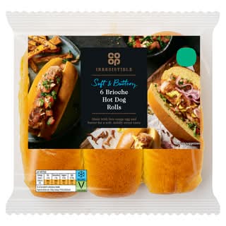 Co-op Irresistible 6 Brioche Hot Dog Rolls