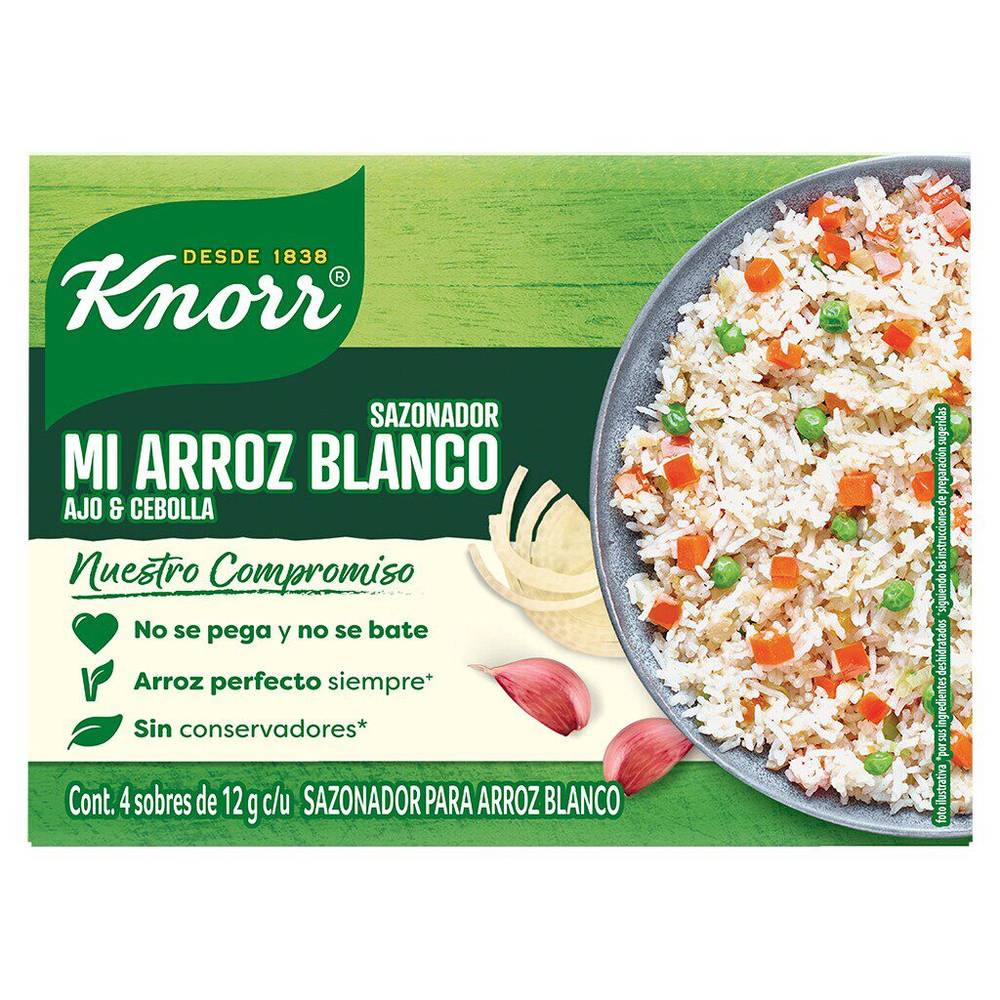 Knorr sazonador para arroz blanco ajo y cebolla (4 un)