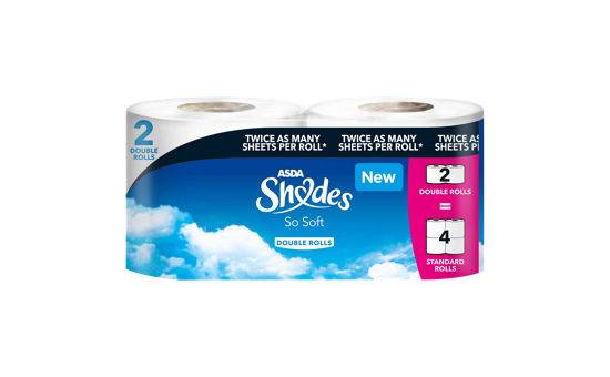 Asda Shades So Soft 2 White Double Toilet Rolls