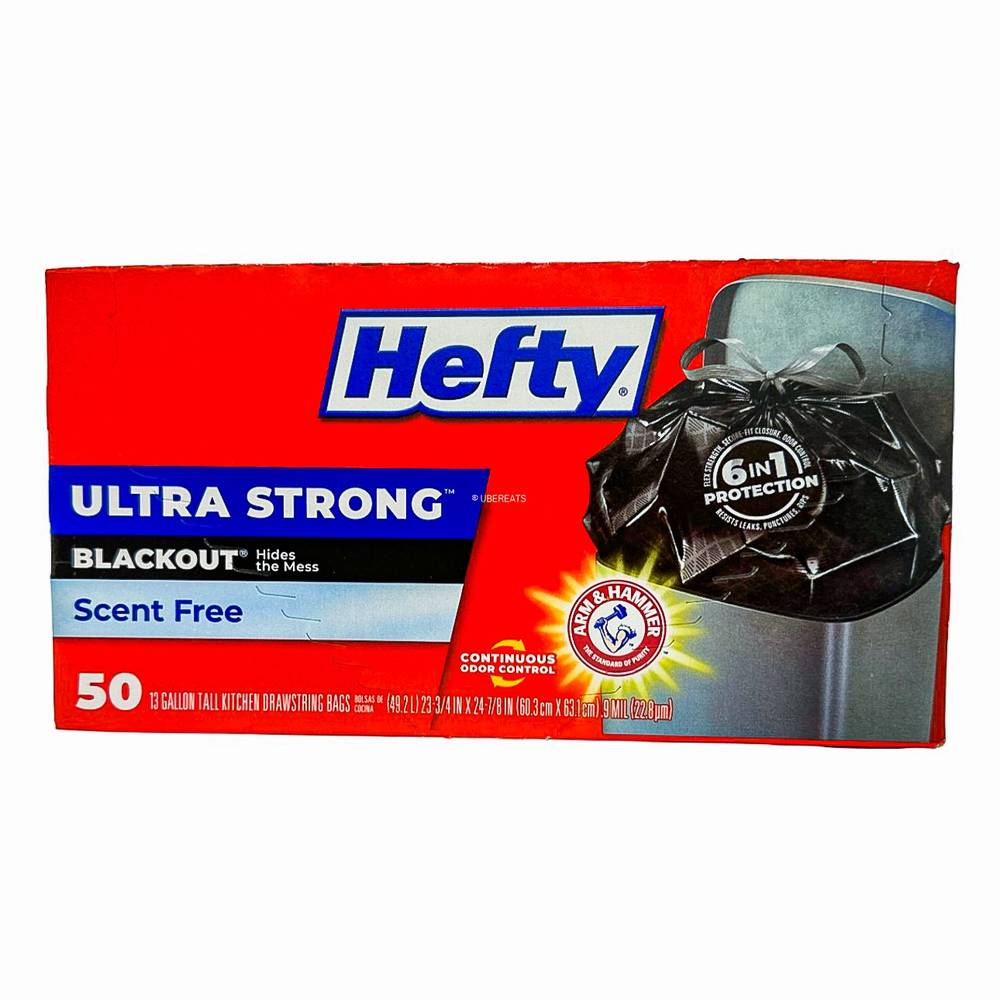 Hefty Ultra Strong Tall Kitchen Drawstring Trash Bags (50 ct) (60.3 cm x 63.1 cm)