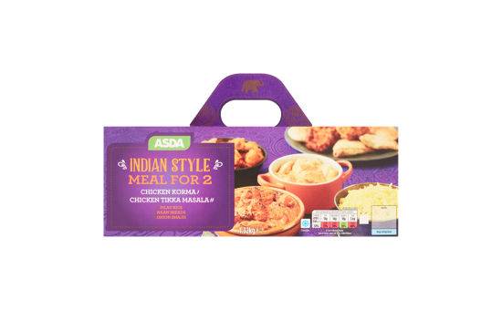 ASDA Indian Chicken Korma and Chicken Tikka Masala Ready Meal for 2 1320G