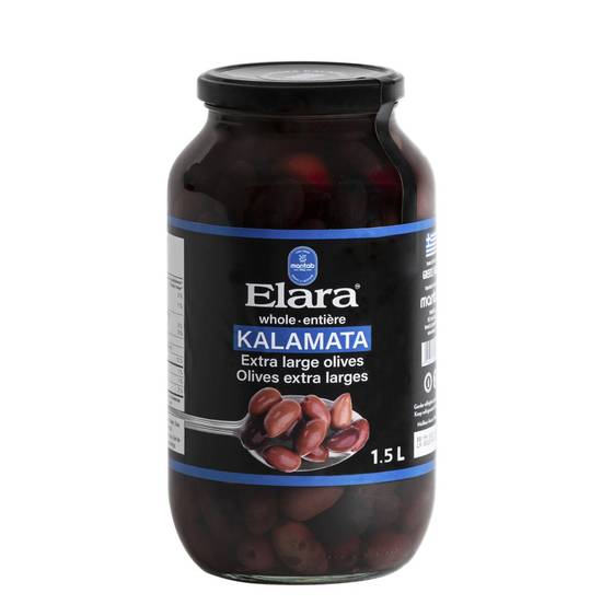 Elara · Olives kalamata entières extralarges (1,5 L) - Whole kalamata extra large olives (1.5 L)